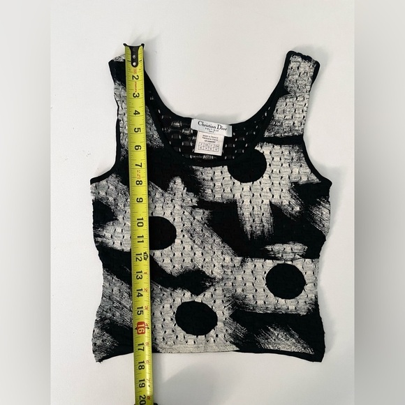 Christian Dior Boutique Galliano Era Crop Knit Painted Perforated Tank Art 10 - Picture 4 of 10